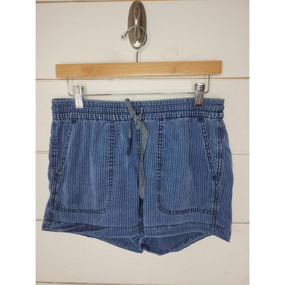 J Crew Denim XS Blue with tiny white stripes shortie shorts